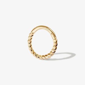 Adornmonde PAIR of Puth Rope Clicker Earrings (14k solid gold)